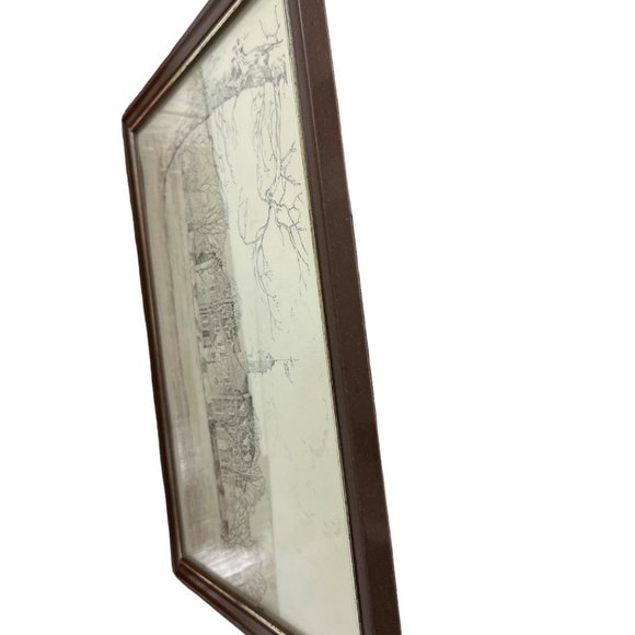 Vintage Framed Drawing The Capitol Williamsburg Virginia Signed Charles H Overly - Picture 9 of 15